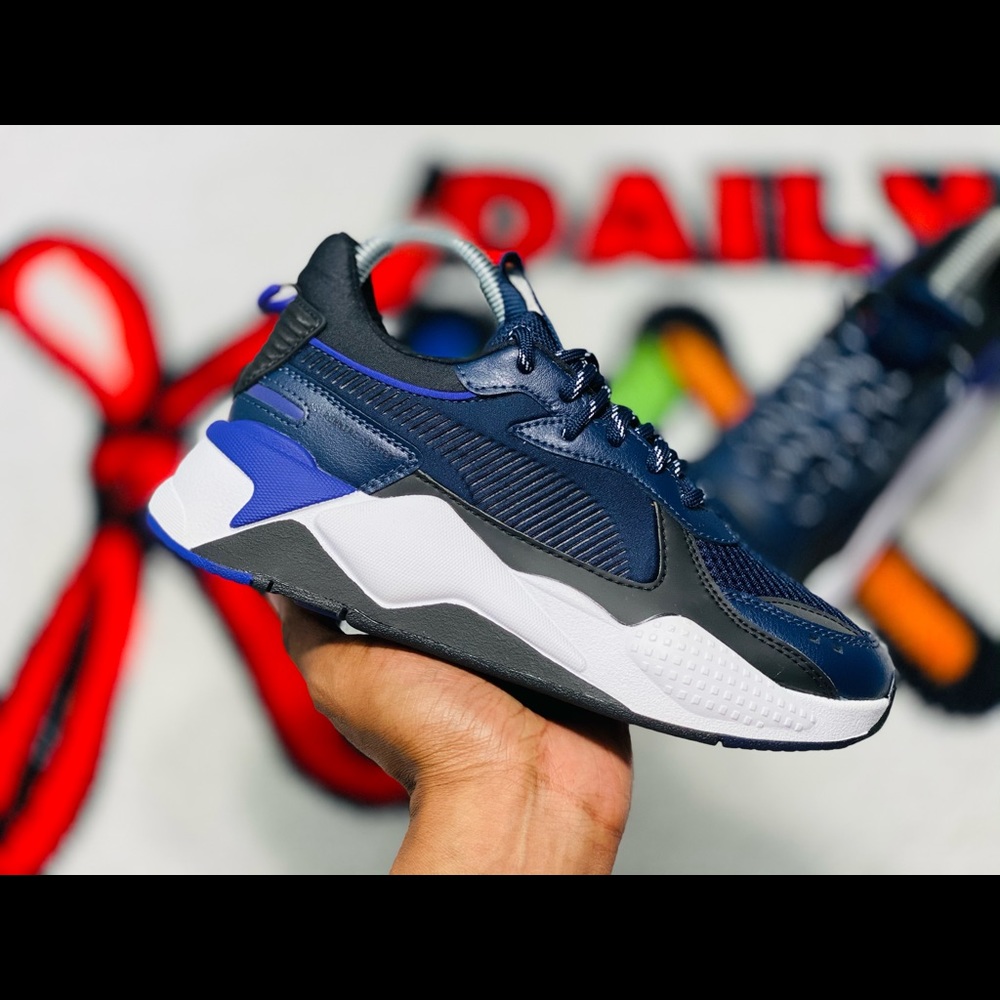 369629-03 Kids Puma RS-X Toys Navy/Purple sz4